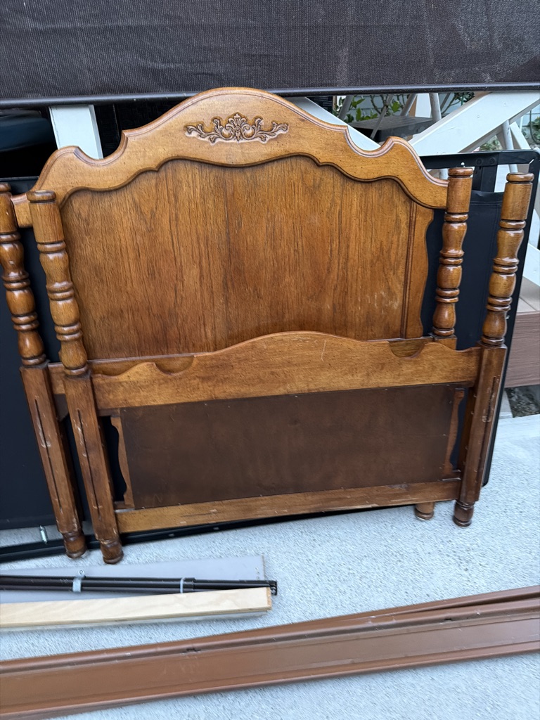 Free Twin headboard and bed frame with trundle bed