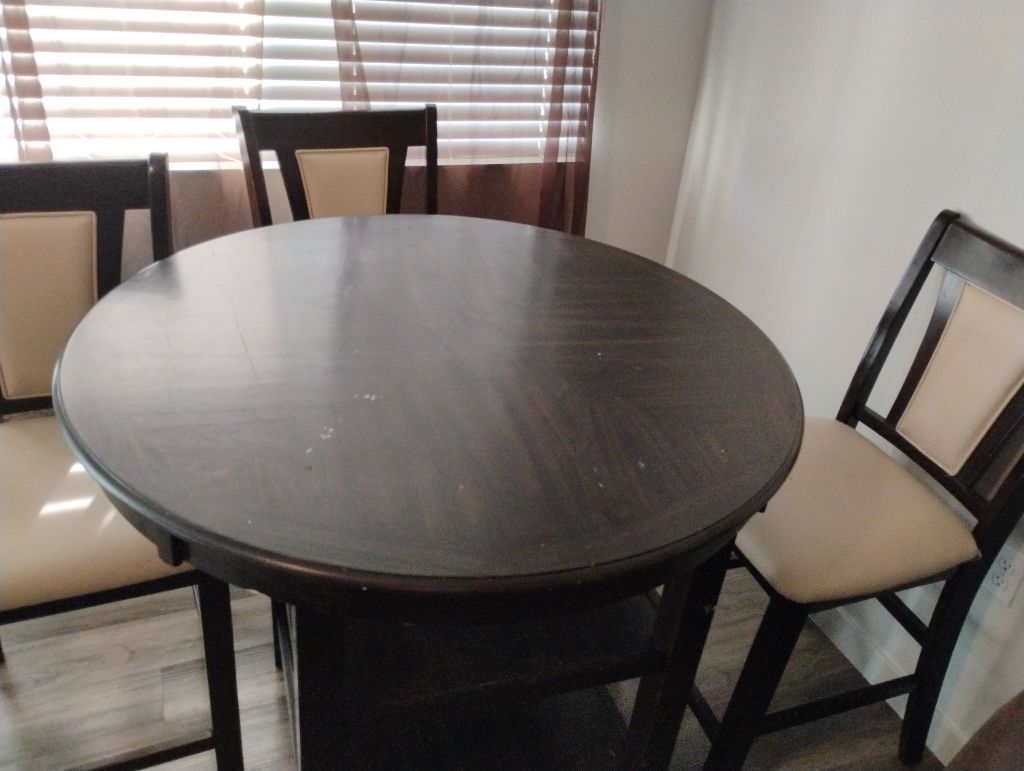 Free dark wood table and chair set