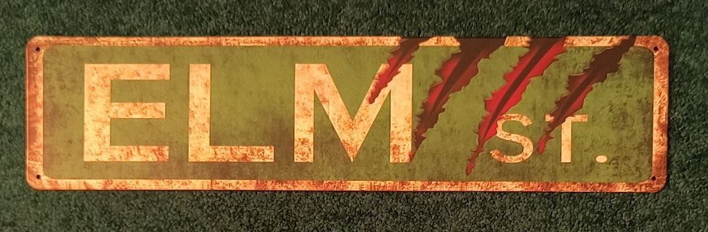Free - Metal Elm St. Sign Wall Decor 4 x 16 Inch - Vintage Style Iron Plaque with Claw Mark Design