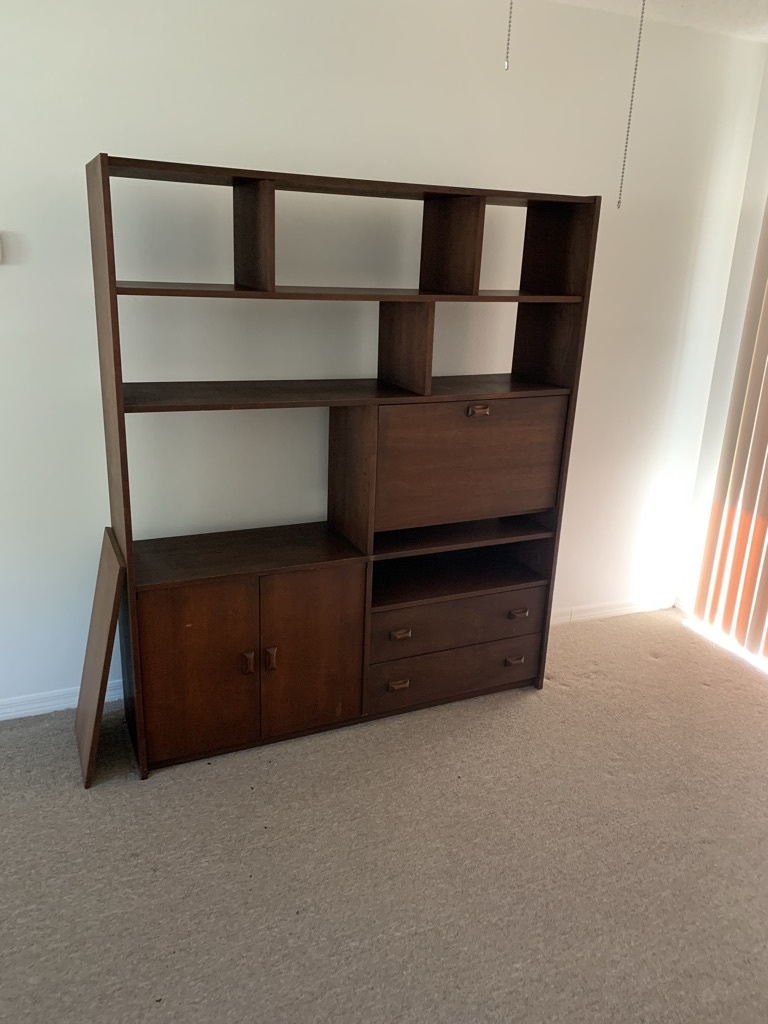 Free Entertainment center, sofa, and dining room table and chair chairs.