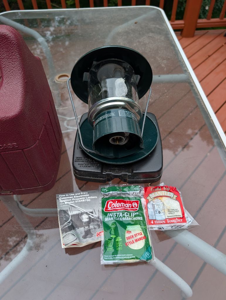 Free Camping lantern - free.  Left from previous home owner.