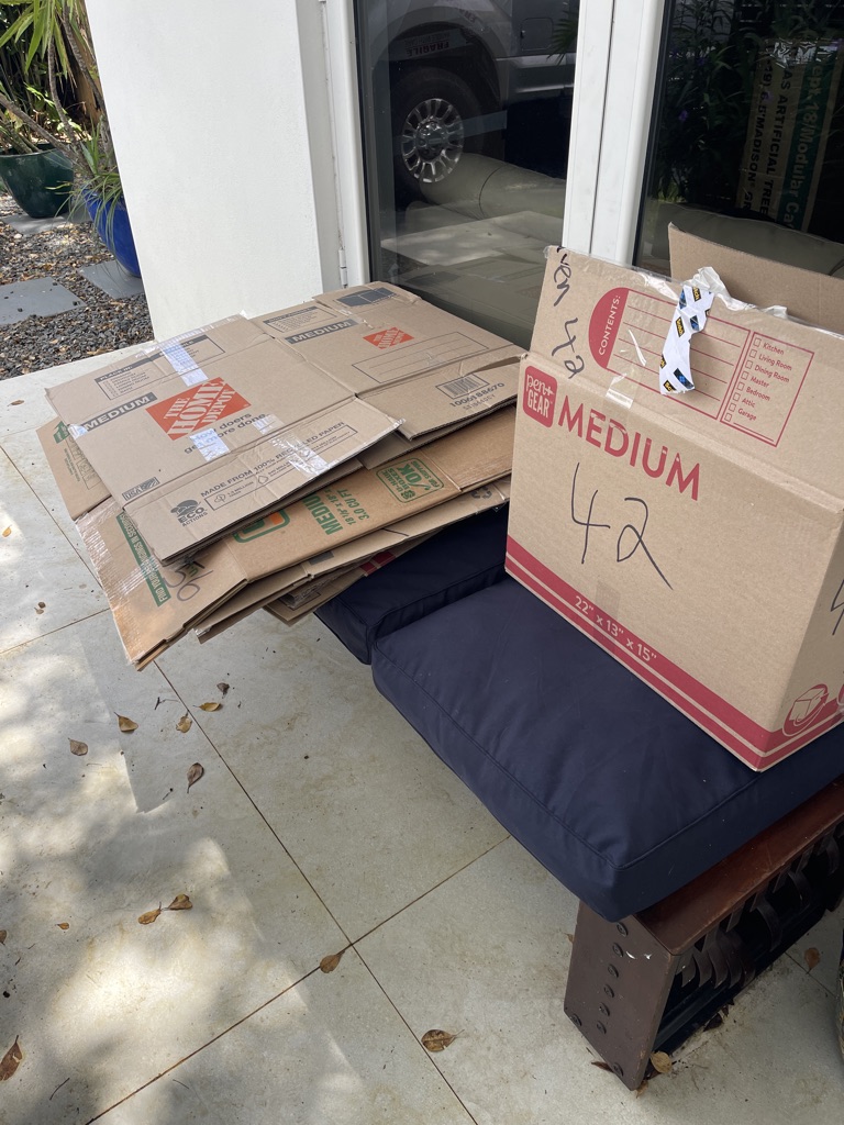 Free U-Haul packing boxes