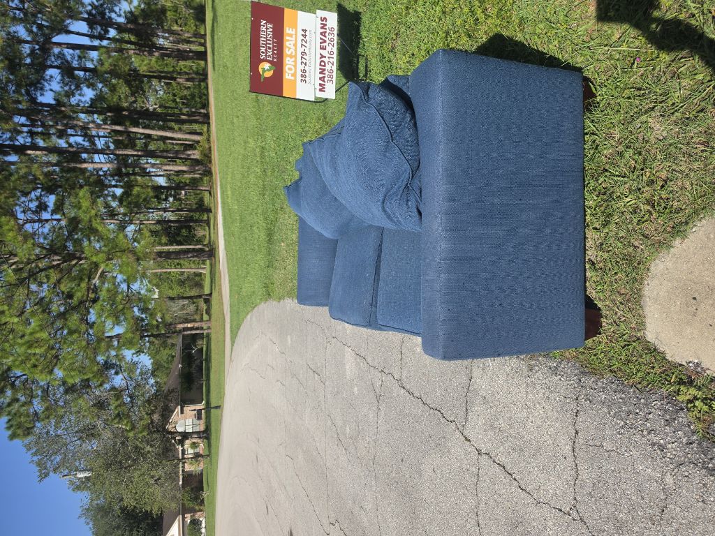 Free Green couch on curb. (Free).