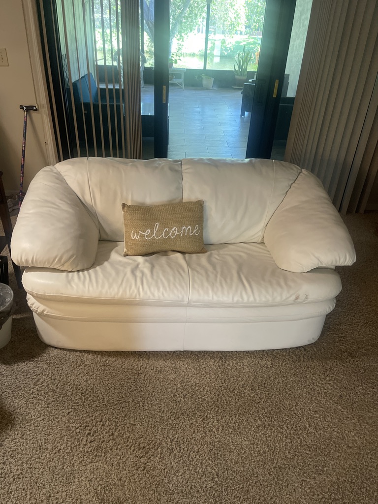 Free White leather couch