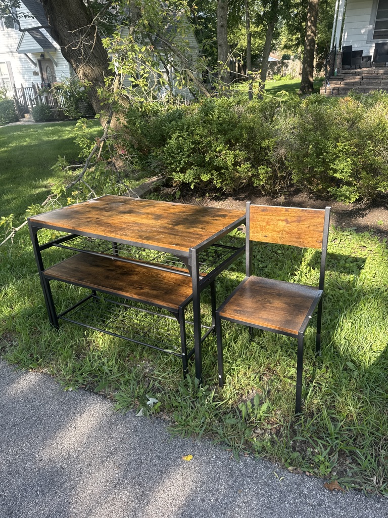Free Table with bench and chair
