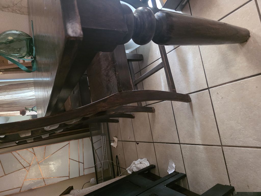 Free solid wood table with 4 matching chairs