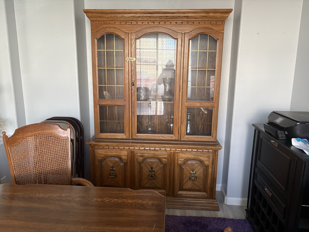 Free China cabinet and table with 4 chairs