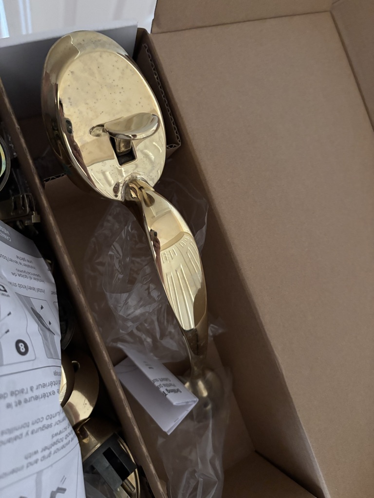 Free Door handle and locks. Handle shown and 2x matching deadbolts