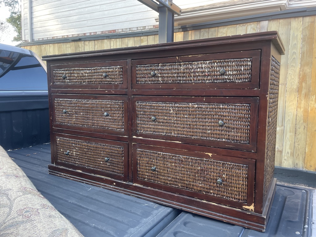 Free Solid wood dresser, curbside, fixer upper