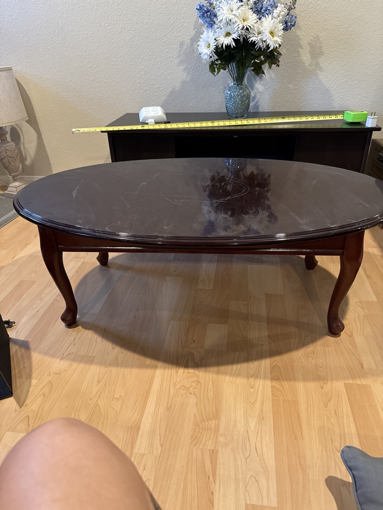 Free Oval Coffee Table in Dark Cherry