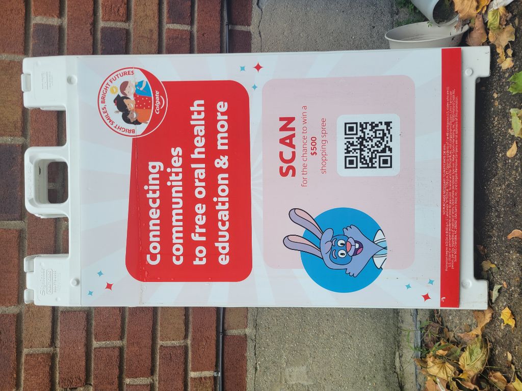 Free plastic A-frame business sign