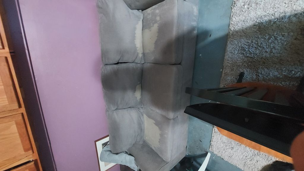 Free sleeper sofa good condition has cleaning fluid stain  in garage 2916 maldive court