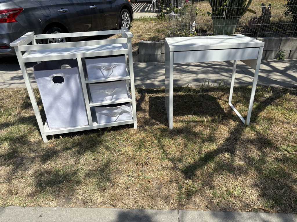 Free desk and crib with drawers