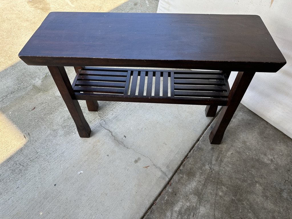 Free Queen sized futon mattress, two comfy side chairs and an entry table.