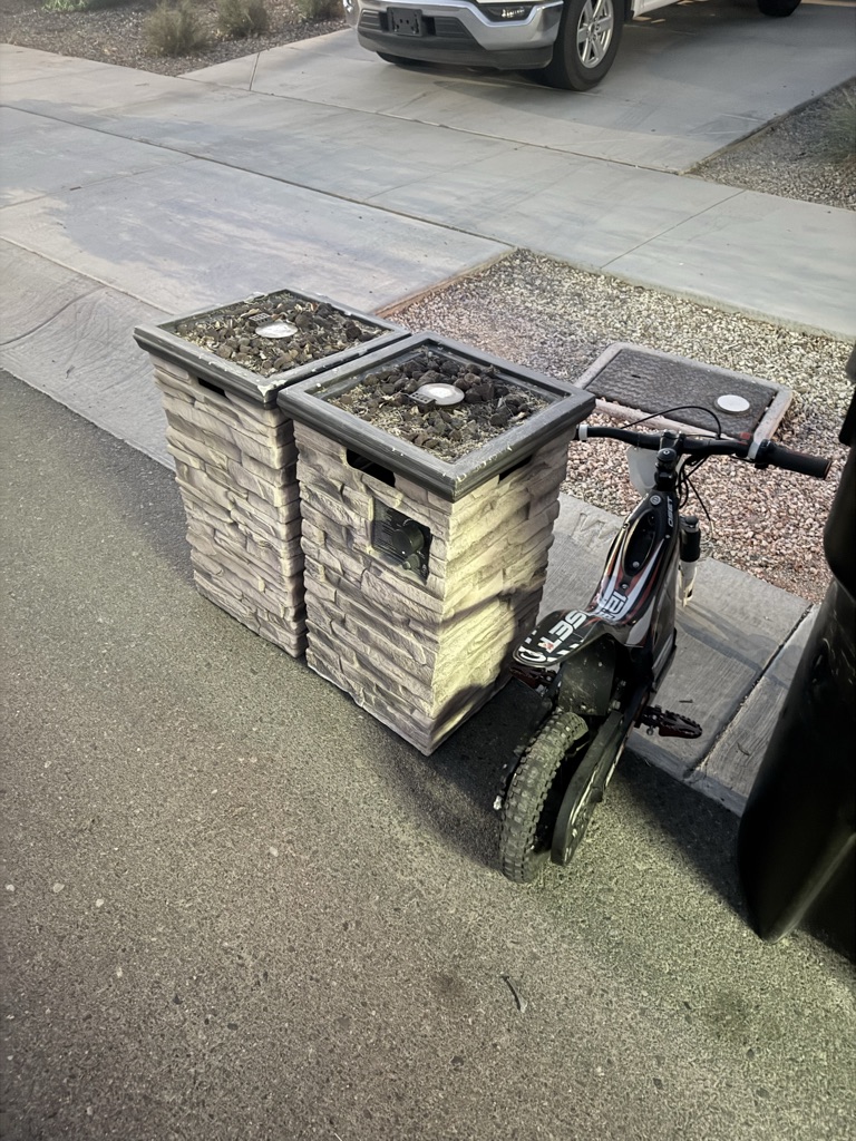 Free Fire pits & electric dirtbike