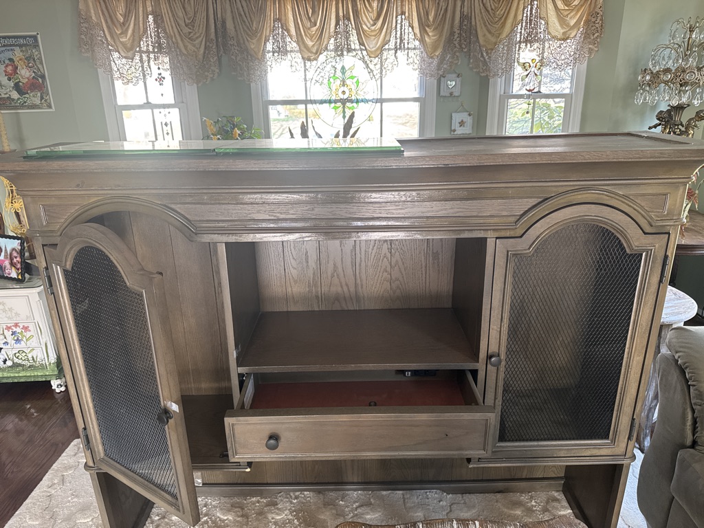 free high-end solid wood desk hutch (66” wide X 51” high)