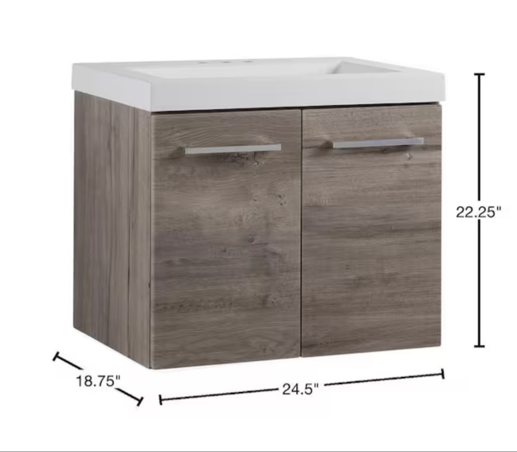 Free Floating bathroom vanity with faucet